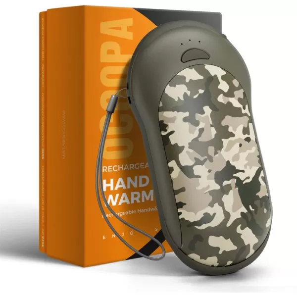 OCOOPA IP45 Waterproof Hand Warmers Rechargeable 10000mAh Handwarmer with PD ampamp QC 30 Hands Heater 15 Hrs Lasting time 3 Heating Level for Hunting Camping Hiking Camouflage Winter Outdoor GiftJungle camouflage