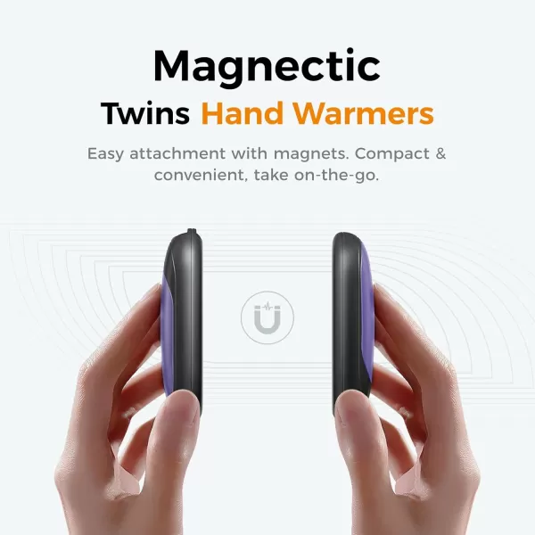 OCOOPA Magnetic Rechargeable Hand Warmers 2 Pack Fast Heating Ultra Compact UL Certified Electric Portable Handwarmers Gloves Fitting Winter Essentials Warm Women Men UT3 LitePurple