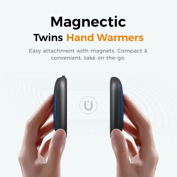 OCOOPA Magnetic Rechargeable Hand Warmers 2 Pack Fast Heating Ultra Compact UL Certified Electric Portable Handwarmers Gloves Fitting Winter Essentials Warm Women Men UT3 LiteBlue