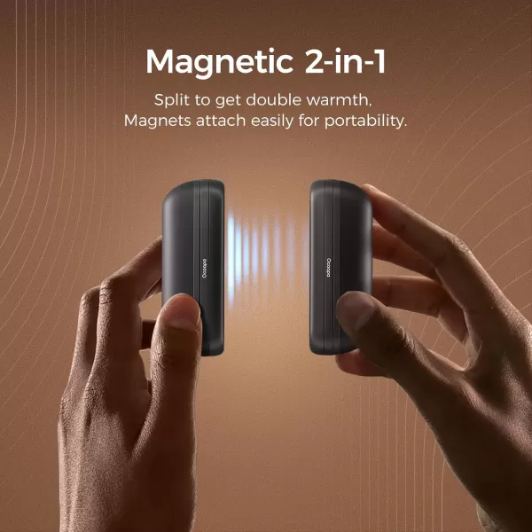 OCOOPA 2 in 1 Magnetic Rechargeable Hand Warmers Electric Portable Handwarmers Ergonomic Compact Pocket Heater Long Lasting Safe Heating Tech Gifts to Relieve Raynauds Pain ampamp Outdoors UT2S MiniBlack