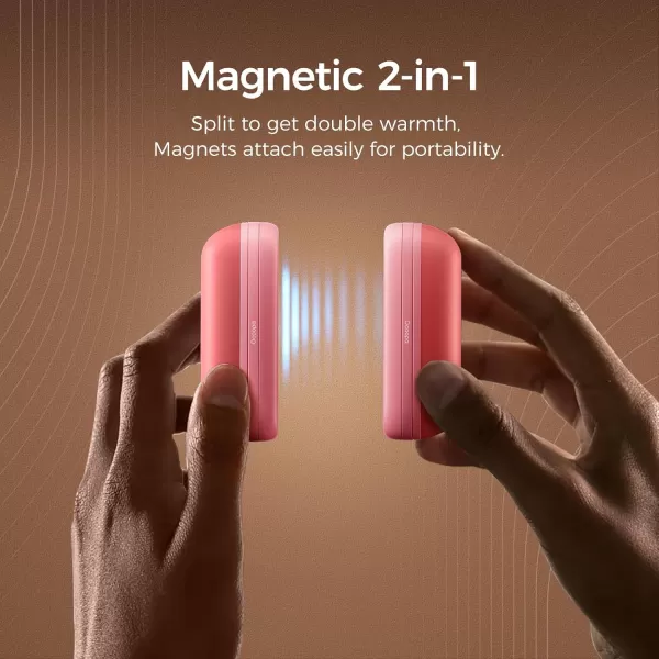 OCOOPA 2 in 1 Magnetic Rechargeable Hand Warmers Electric Portable Handwarmers Ergonomic Compact Pocket Heater Long Lasting Safe Heating Tech Gifts to Relieve Raynauds Pain ampamp Outdoors UT2S MiniPink