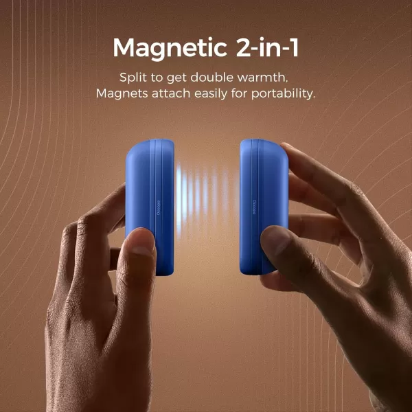 OCOOPA 2 in 1 Magnetic Rechargeable Hand Warmers Electric Portable Handwarmers Ergonomic Compact Pocket Heater Long Lasting Safe Heating Tech Gifts to Relieve Raynauds Pain ampamp Outdoors UT2S MiniLight Blue