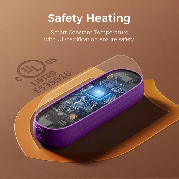 OCOOPA 2 in 1 Magnetic Rechargeable Hand Warmers Electric Portable Handwarmers Ergonomic Compact Pocket Heater Long Lasting Safe Heating Tech Gifts to Relieve Raynauds Pain ampamp Outdoors UT2S MiniPurple