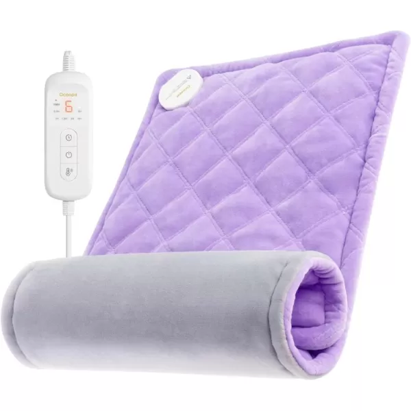 OCOOPA XL Electric Heating Pad for Back Pain Relief Ultra Rapid Heat ampamp Plush Soft OctoHeatLock Graphene Design 6Levels AutoShutOff Timer 12quotx24quot Heat Therapy Christmas Gift for Dad MomPurple 12x24