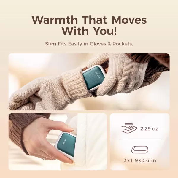 OCOOPA UT4 Young Magnetic Hand Warmers Rechargeable 2 Pack UL Certified Slimmest Electric Hand Warmer Up to 8 Hrs 3 Heat Settings Pocket Heater Winter Gifts for HuntingCampingChristmasHunter Green