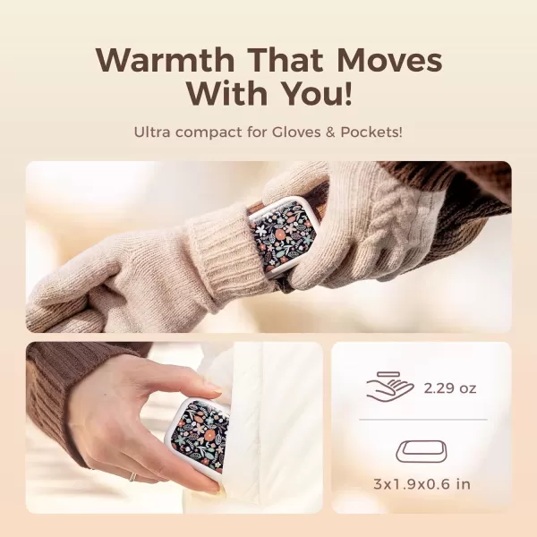 OCOOPA UT4 Young Magnetic Hand Warmers Rechargeable 2 Pack UL Certified Slimmest Electric Hand Warmer Up to 8 Hrs 3 Heat Settings Pocket Heater Winter Gifts for HuntingCampingChristmasFloraFlame