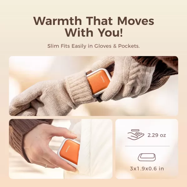 OCOOPA UT4 Young Magnetic Hand Warmers Rechargeable 2 Pack UL Certified Slimmest Electric Hand Warmer Up to 8 Hrs 3 Heat Settings Pocket Heater Winter Gifts for HuntingCampingChristmasFlame Orange