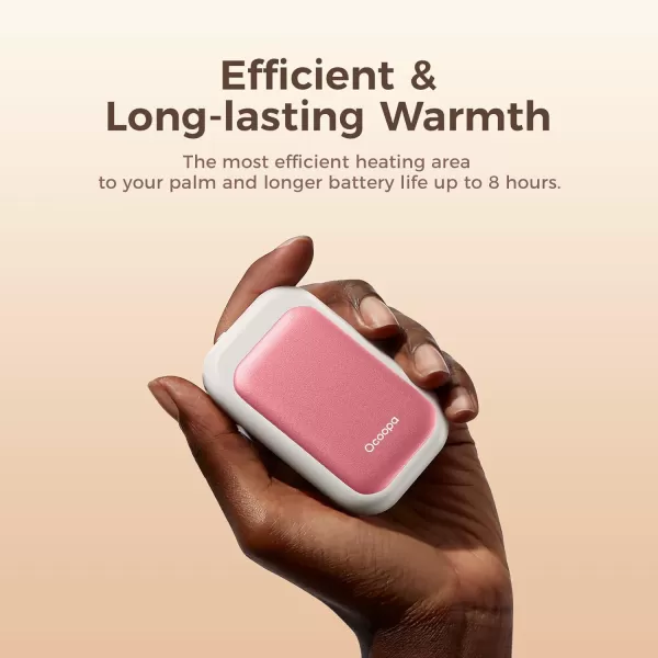 OCOOPA UT4 Young Magnetic Hand Warmers Rechargeable 2 Pack UL Certified Slimmest Electric Hand Warmer Up to 8 Hrs 3 Heat Settings Pocket Heater Winter Gifts for HuntingCampingChristmasRose Pink