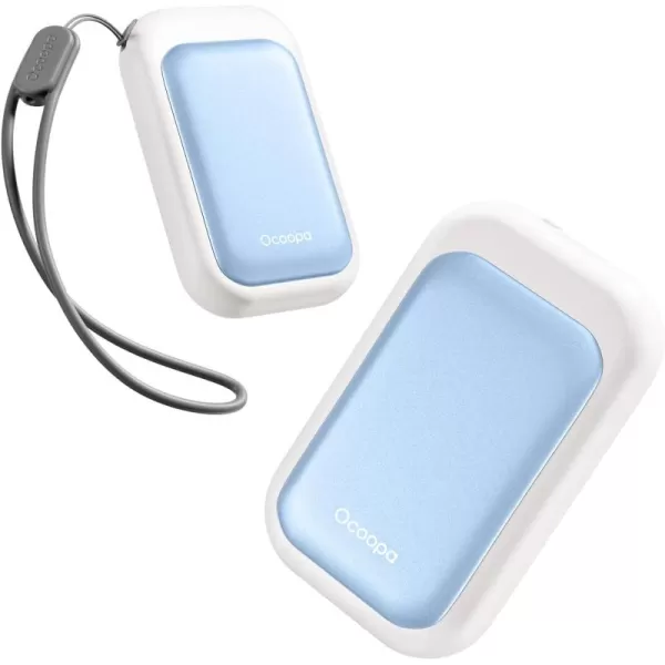 OCOOPA UT4 Young Magnetic Hand Warmers Rechargeable 2 Pack UL Certified Slimmest Electric Hand Warmer Up to 8 Hrs 3 Heat Settings Pocket Heater Winter Gifts for HuntingCampingChristmasGlacier Blue