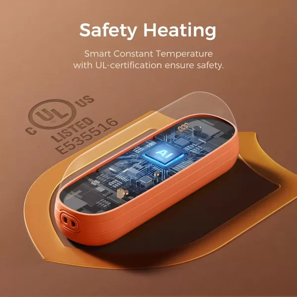 imageOCOOPA 2 in 1 Magnetic Rechargeable Hand Warmers Electric Portable Handwarmers Ergonomic Compact Pocket Heater Long Lasting Safe Heating Tech Gifts to Relieve Raynauds Pain ampamp Outdoors UT2S MiniOrange