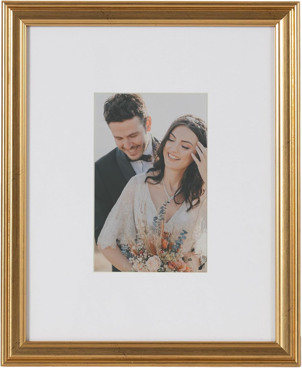 Kate and Laurel Adlynn Traditional Picture Frame Set Set of 5 Varying Sizes Gold Vintage Wall Frame Set Collection with Hanging Template for Gallery Wall Picture Frame Display