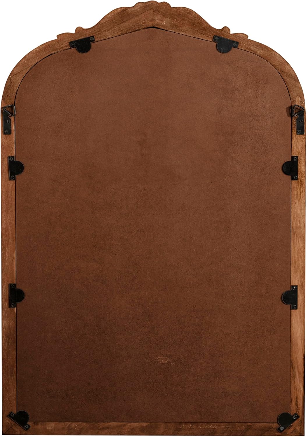 Kate and Laurel Arendahl Traditional Arch Wall Mirror 24 x 36 Natural Wood Vintage BaroqueInspired Wooden Arched Bathroom Mirror for Over Sink with Ornate Carved CrownWalnut Brown