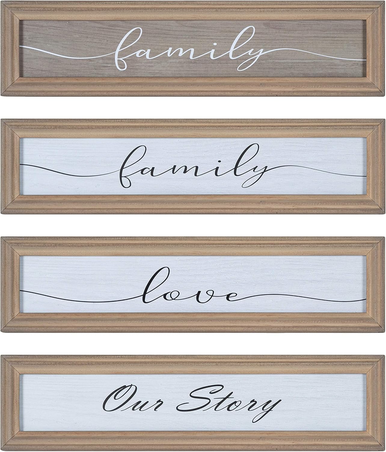 Kate and Laurel Bordeaux Expressions Wall Decor Collection Rustic Gray and White Assorted Size Frames and Decorative Wall AccentsMultiBlack