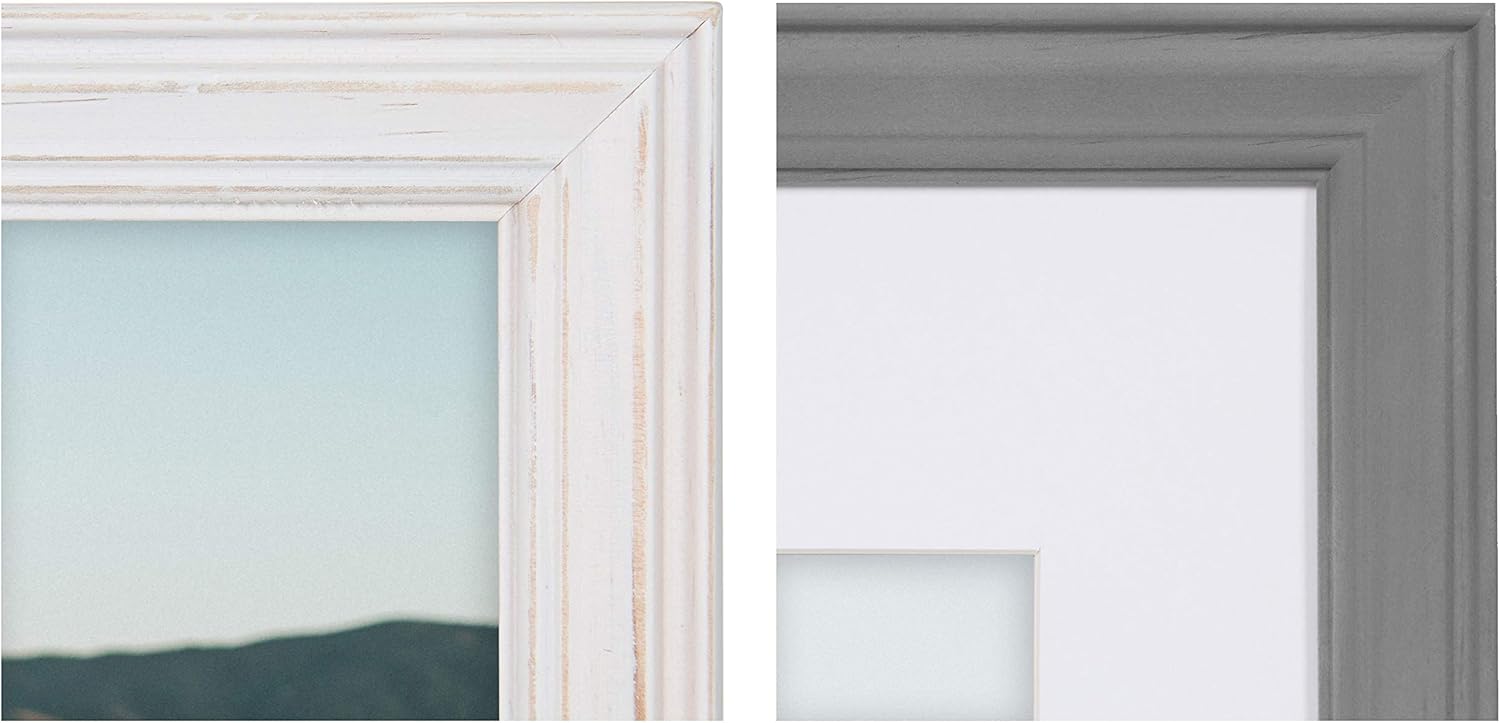Kate and Laurel Bordeaux Expressions Wall Decor Collection Rustic Gray and White Assorted Size Frames and Decorative Wall AccentsWhite