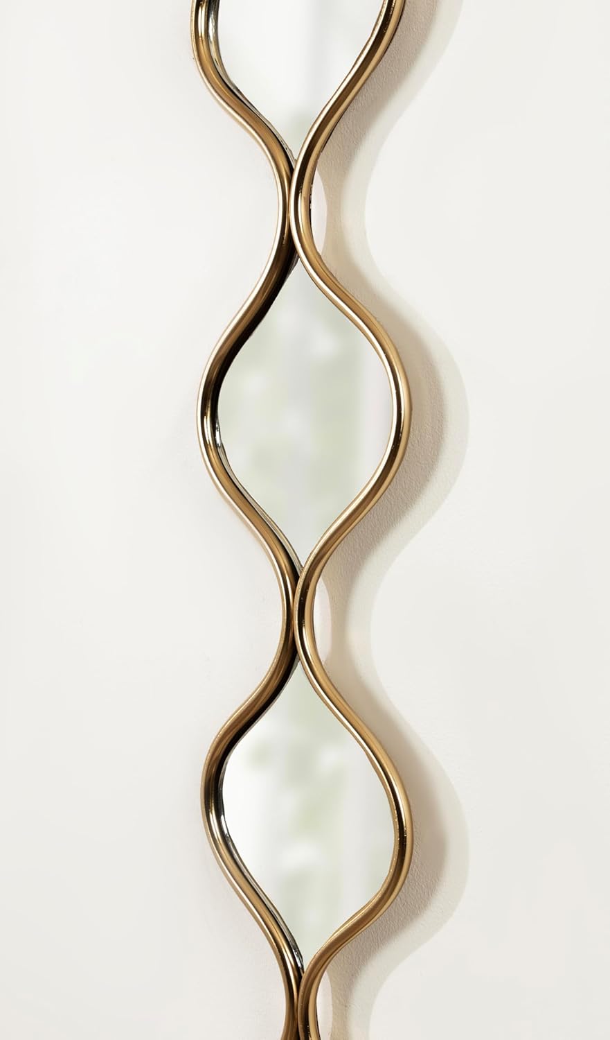Kate and Laurel Loxi Slim Teardrop Panel Wall Mirror 7 x 42 Gold Glam Tall Teardrop Mirror Wall Decor for Use as Skinny Entryway Mirror or Decorative Bedroom Mirror