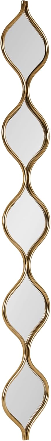Kate and Laurel Loxi Slim Teardrop Panel Wall Mirror 7 x 42 Gold Glam Tall Teardrop Mirror Wall Decor for Use as Skinny Entryway Mirror or Decorative Bedroom Mirror