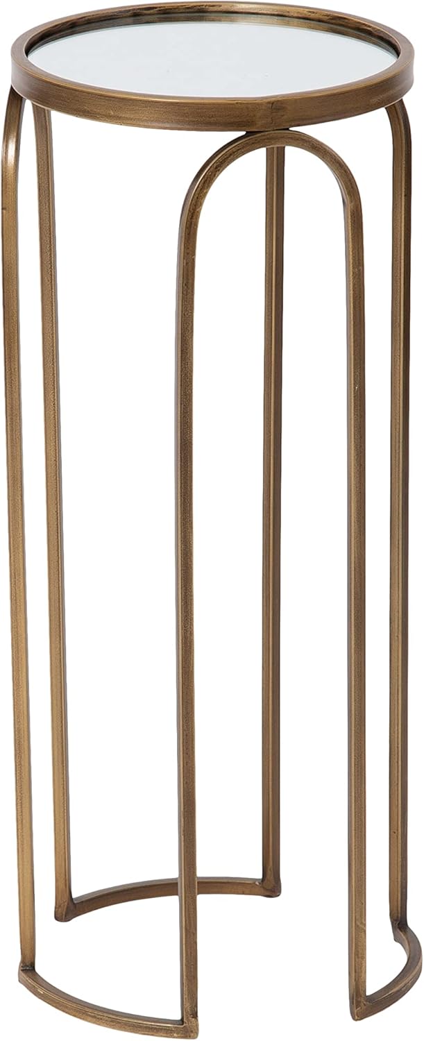 Kate and Laurel Pomeroy Traditional Vintage Glam Metal Drink Table for Display and Home Dcor 11x11x24 GoldGold
