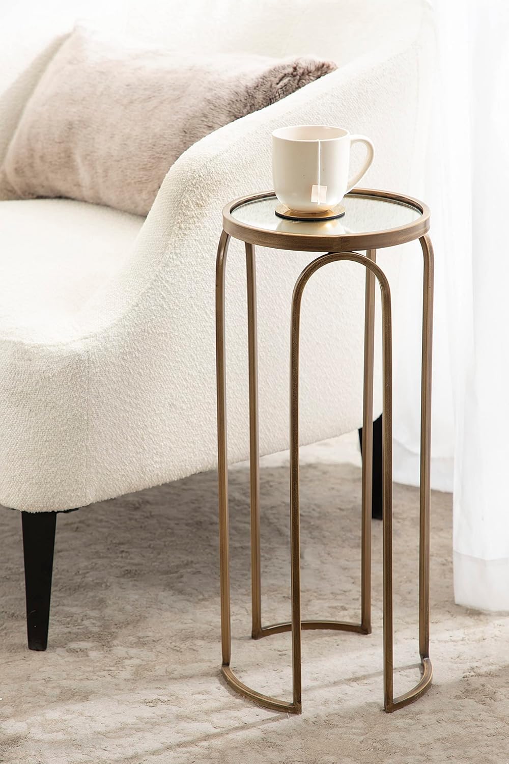 Kate and Laurel Pomeroy Traditional Vintage Glam Metal Drink Table for Display and Home Dcor 11x11x24 GoldGold