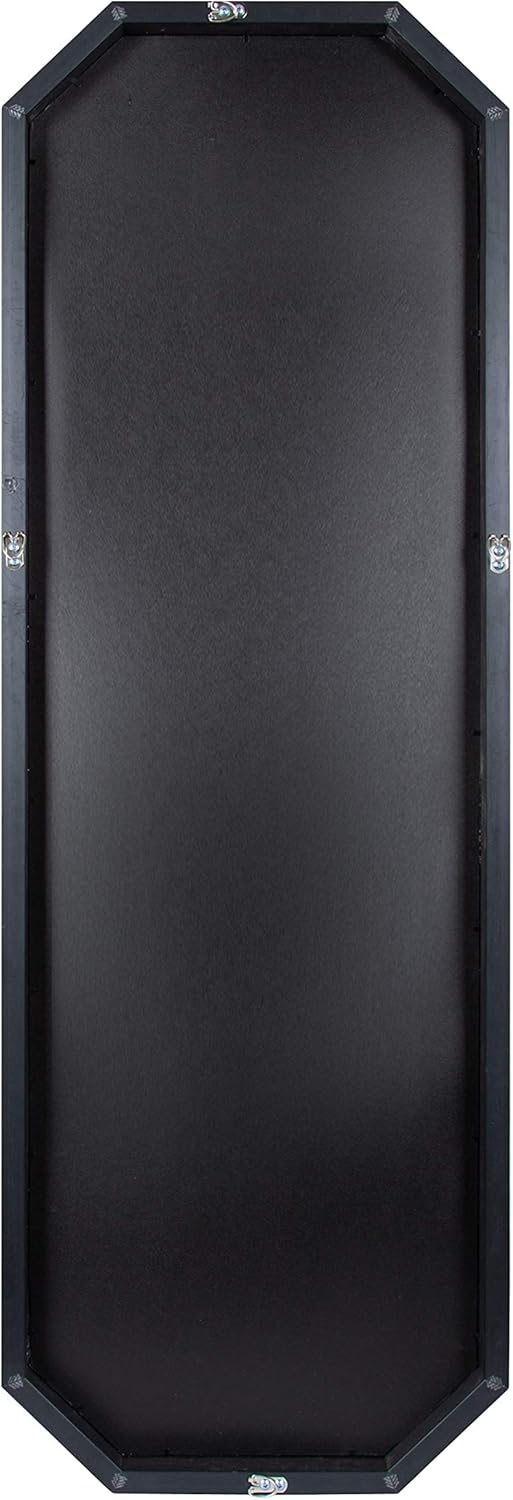 Kate and Laurel Rhodes Modern Full Length Octagon Wall Mirror 16 x 48 Black Decorative Glam Geometric Wall AccentBlack
