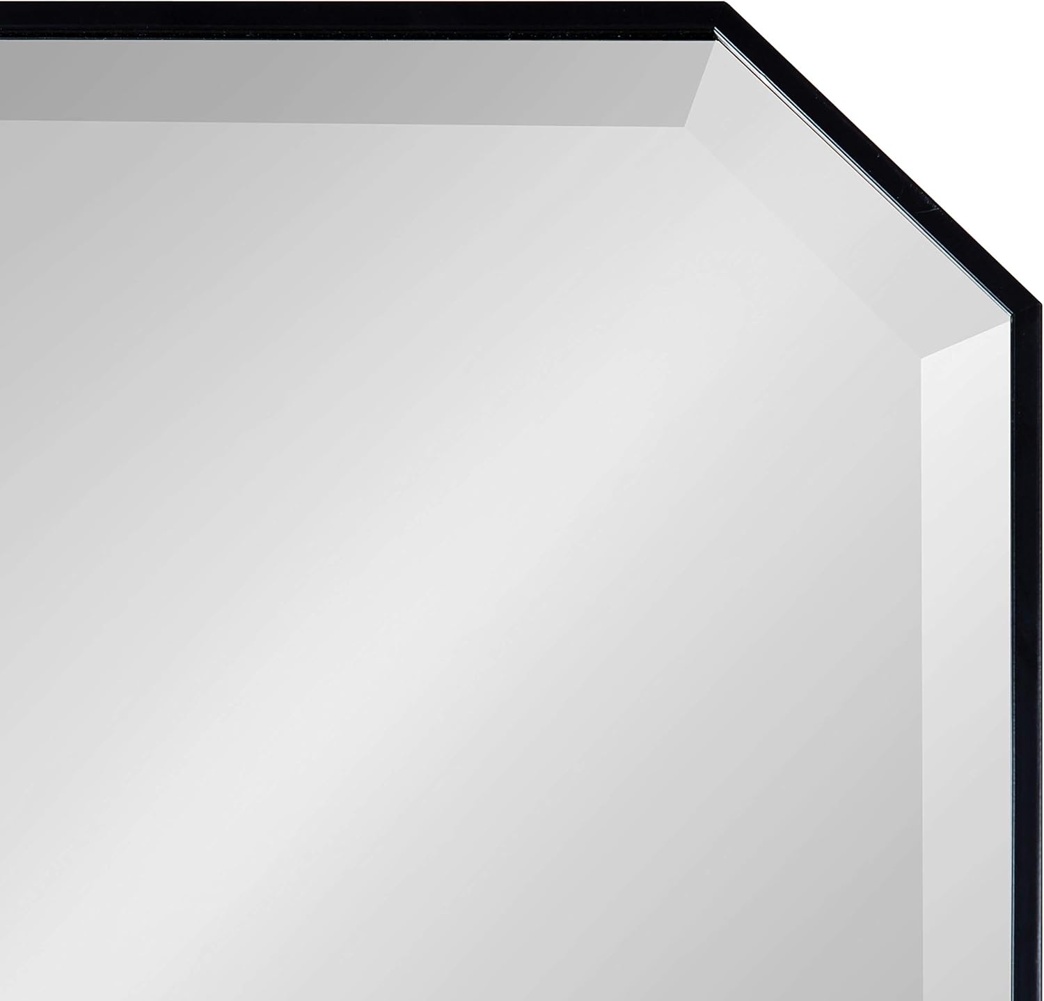 Kate and Laurel Rhodes Modern Full Length Octagon Wall Mirror 16 x 48 Black Decorative Glam Geometric Wall AccentBlack