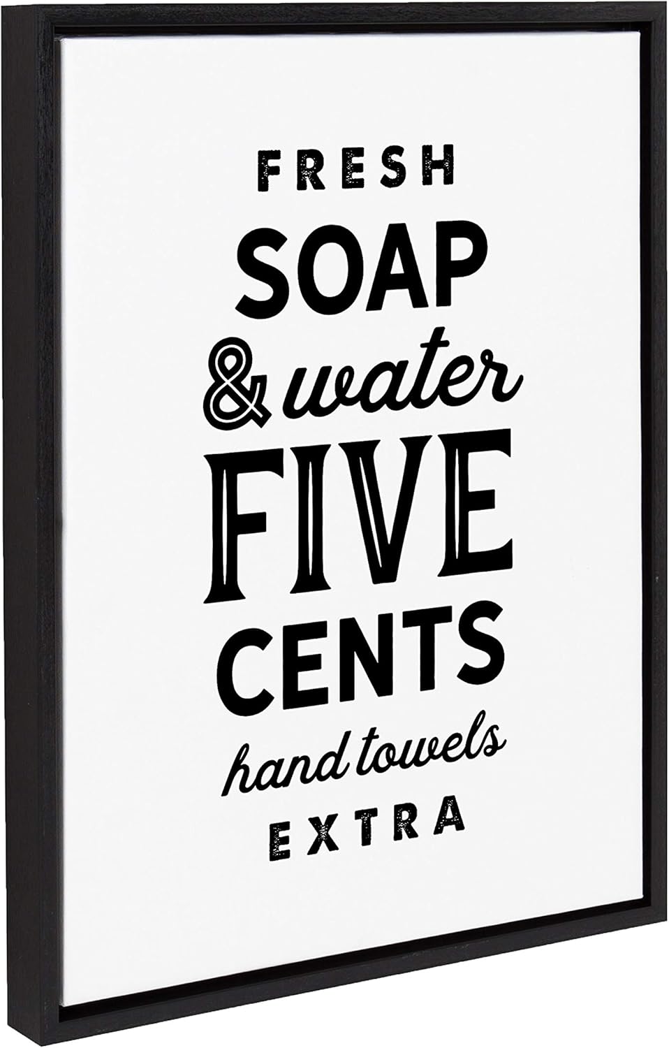 Kate and Laurel Sylvie Fresh Soap White Framed Canvas Wall Art by Maggie Price of Hunt and Gather Goods 18x24 Walnut Brown Decorative Vintage MidCentury Art for WallBlack