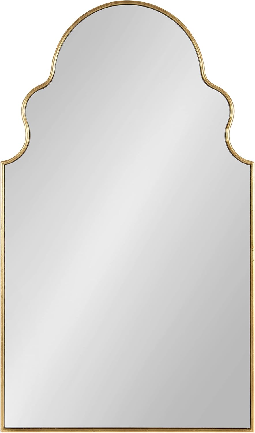 Kate and Laurel Vania Moroccan Arch Decorative Wall Mirror 20 x 34 Gold Modern Arched Scalloped Boho Mirror with Large Size for Stunning Home DecorGold