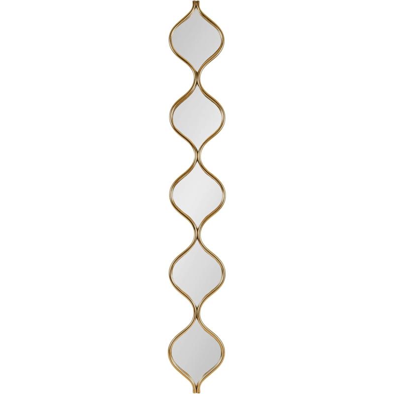 Kate and Laurel Loxi Slim Teardrop Panel Wall Mirror 7 x 42 Gold Glam Tall Teardrop Mirror Wall Decor for Use as Skinny Entryway Mirror or Decorative Bedroom Mirror
