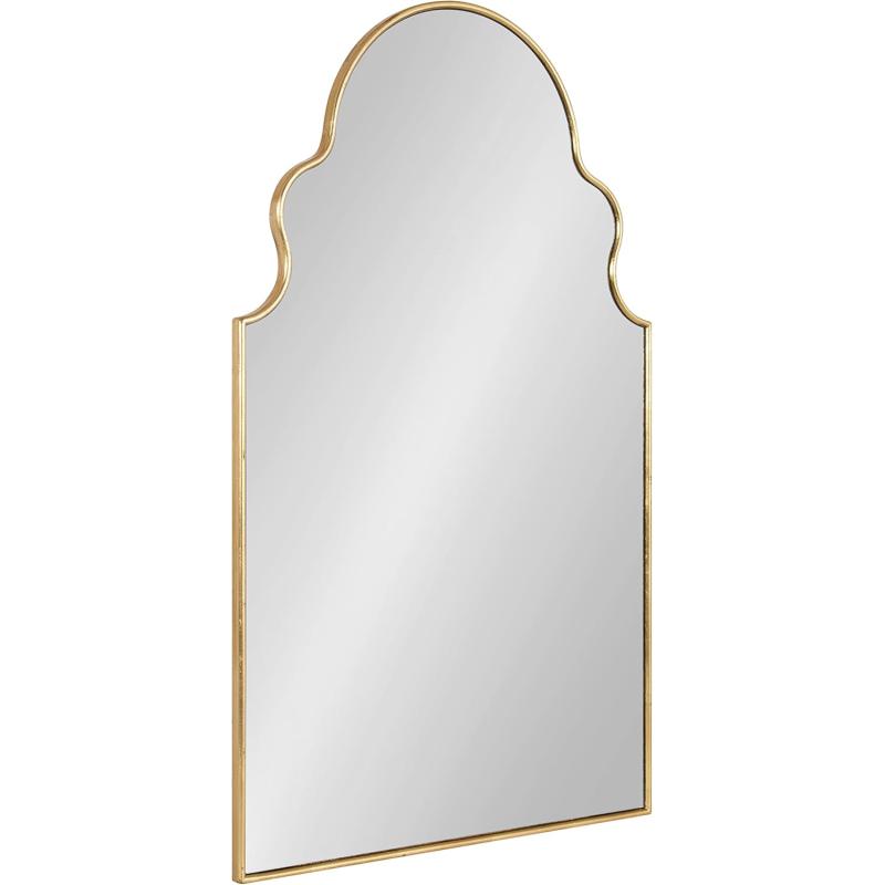 Kate and Laurel Vania Moroccan Arch Decorative Wall Mirror 20 x 34 Gold Modern Arched Scalloped Boho Mirror with Large Size for Stunning Home DecorGold