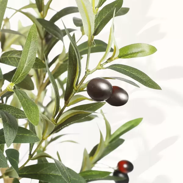 6ft Artificial Olive Tree Tall Fake Potted Olive Silk Tree with Planter Large Faux Olive Branches and Fruits Artificial Tree for Office House Living Room Home Decor4ft