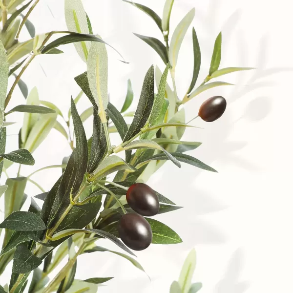 6ft Artificial Olive Tree Tall Fake Potted Olive Silk Tree with Planter Large Faux Olive Branches and Fruits Artificial Tree for Office House Living Room Home Decor5ft
