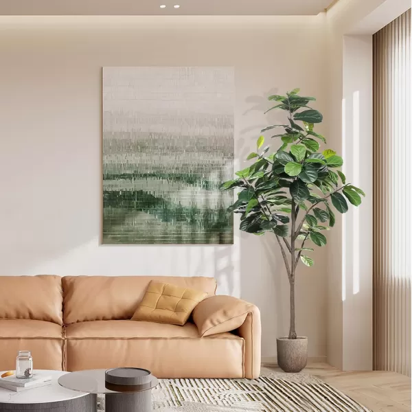 Artificial Fiddle Leaf Fig Tree  65ft Faux Ficus Lyrata Plant with 108 Fiddle Leaves Fake Fig Silk Tree in Pot Artificial Tree for Indoor Outdoor House Home Office Perfect Housewarming7ft
