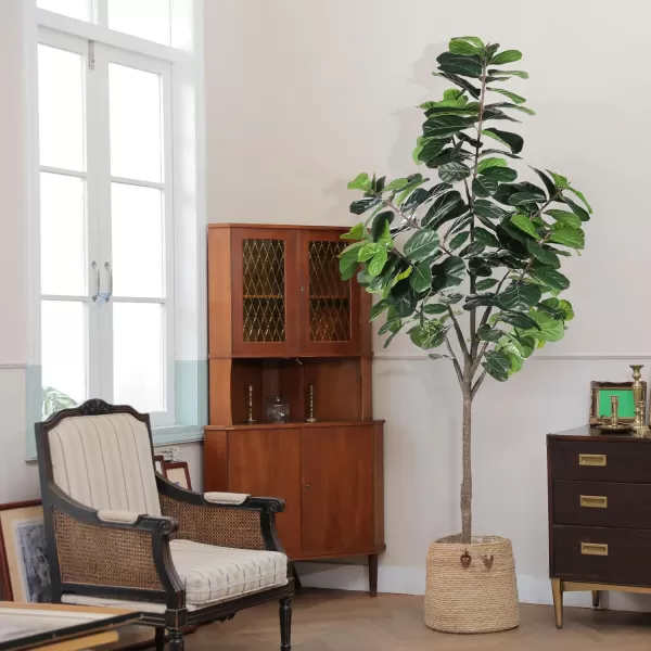 Artificial Fiddle Leaf Fig Tree  65ft Faux Ficus Lyrata Plant with 108 Fiddle Leaves Fake Fig Silk Tree in Pot Artificial Tree for Indoor Outdoor House Home Office Perfect Housewarming8ft