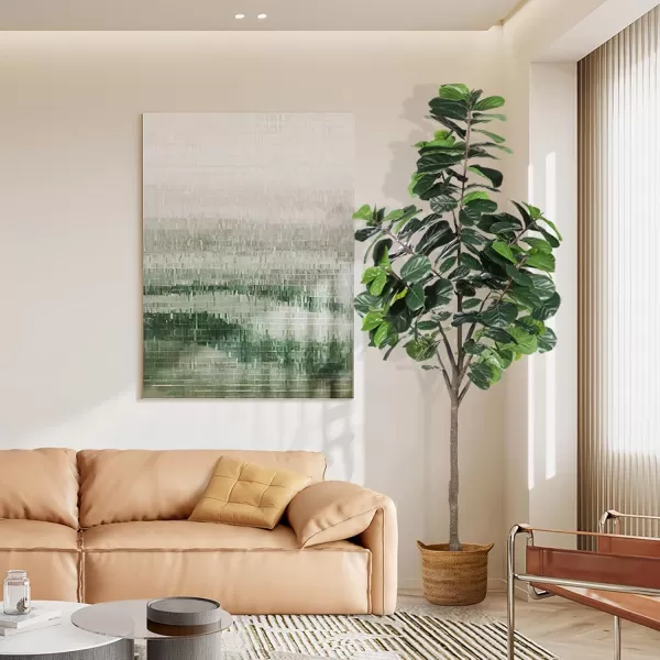 Artificial Fiddle Leaf Fig Tree  65ft Faux Ficus Lyrata Plant with 108 Fiddle Leaves Fake Fig Silk Tree in Pot Artificial Tree for Indoor Outdoor House Home Office Perfect Housewarming8ft