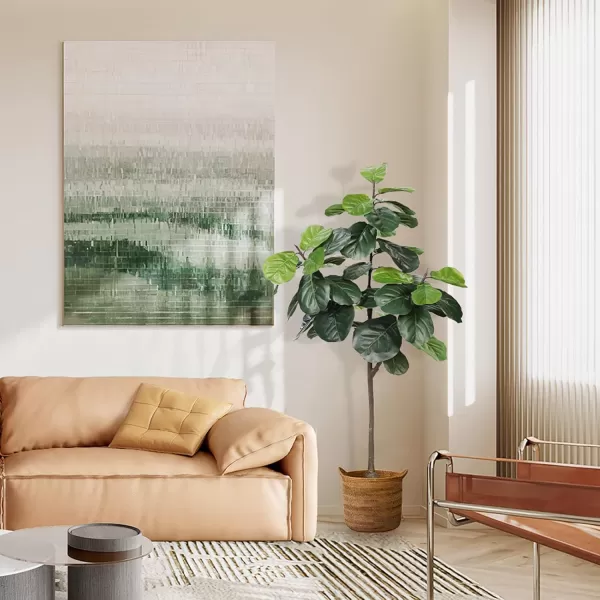 Artificial Fiddle Leaf Fig Tree  65ft Faux Ficus Lyrata Plant with 108 Fiddle Leaves Fake Fig Silk Tree in Pot Artificial Tree for Indoor Outdoor House Home Office Perfect Housewarming4ft