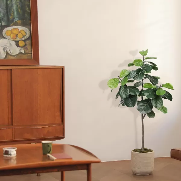 Artificial Fiddle Leaf Fig Tree  65ft Faux Ficus Lyrata Plant with 108 Fiddle Leaves Fake Fig Silk Tree in Pot Artificial Tree for Indoor Outdoor House Home Office Perfect Housewarming4ft