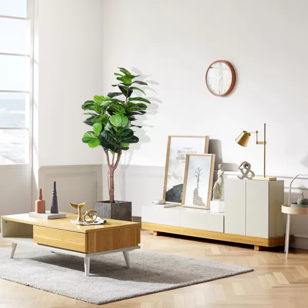 Artificial Fiddle Leaf Fig Tree  65ft Faux Ficus Lyrata Plant with 108 Fiddle Leaves Fake Fig Silk Tree in Pot Artificial Tree for Indoor Outdoor House Home Office Perfect Housewarming5ft