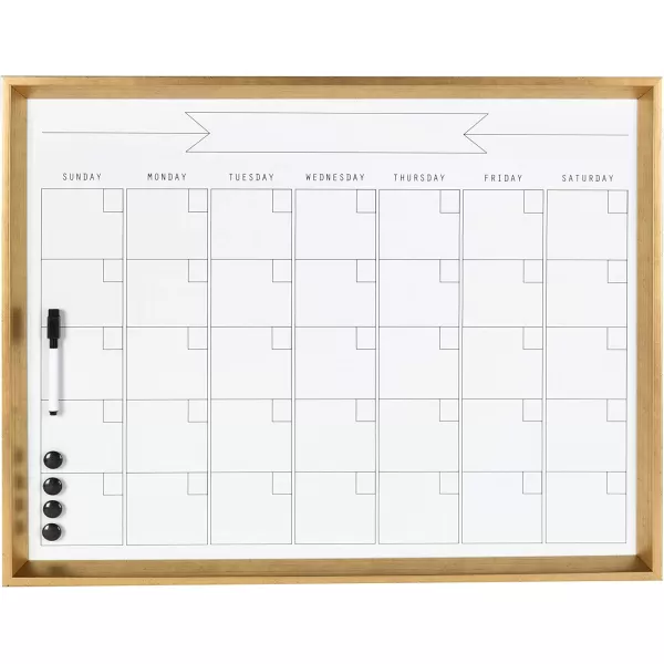 DesignOvation Calter Modern Framed Magnetic Dry Erase Monthly Calendar GoldGold