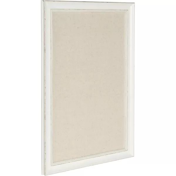 DesignOvation Macon Framed Linen Fabric Pinboard 18x27 Soft White