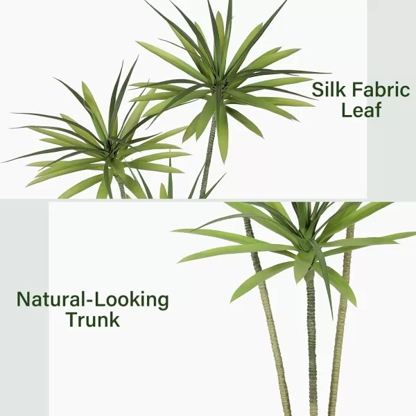 Faux Agave Plant 6ft  Faux Dracaena Tree with 5 Heads in Pot  Artificial Tree for Home Decor Indoor Office Decoration Housewarming5ft
