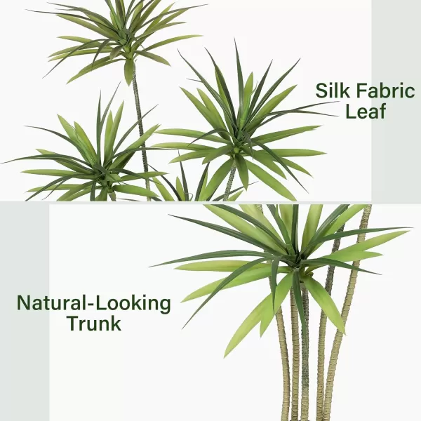 Faux Agave Plant 6ft  Faux Dracaena Tree with 5 Heads in Pot  Artificial Tree for Home Decor Indoor Office Decoration Housewarming6ft