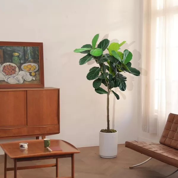 Faux Fiddle Leaf Fig Tree  6ft Artificial Ficus Lyrata Plant with Big Fiddle Leaves Fake Fig Silk Tree in Pot  Faux Plants for Indoor Outdoor House Home Office6FT