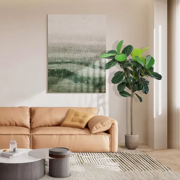 Faux Fiddle Leaf Fig Tree  6ft Artificial Ficus Lyrata Plant with Big Fiddle Leaves Fake Fig Silk Tree in Pot  Faux Plants for Indoor Outdoor House Home Office6FT