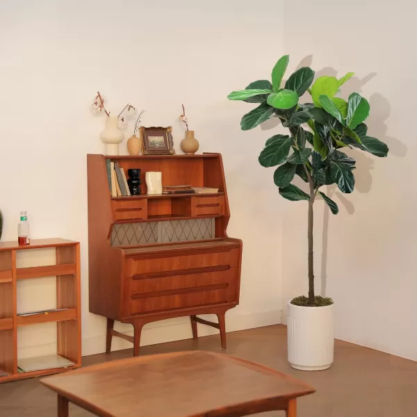 Faux Fiddle Leaf Fig Tree  6ft Artificial Ficus Lyrata Plant with Big Fiddle Leaves Fake Fig Silk Tree in Pot  Faux Plants for Indoor Outdoor House Home Office6FT