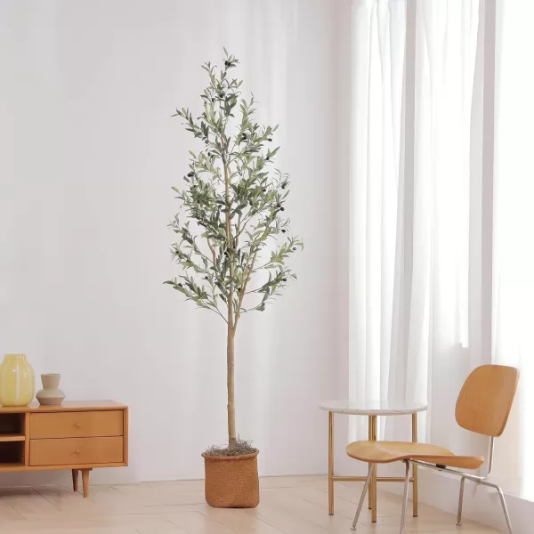 Faux Olive Tree 7ft Tall Fake Olive Trees Artificial Indoor with Planter  Large Faux Olive Branches and Fruits Fake Olive Plants for Office House Living Room Home Decor7ft