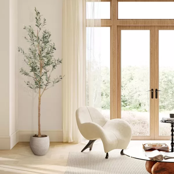Faux Olive Tree 7ft Tall Fake Olive Trees Artificial Indoor with Planter  Large Faux Olive Branches and Fruits Fake Olive Plants for Office House Living Room Home Decor7ft