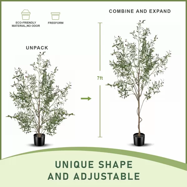 Faux Olive Tree 8ft Tall Fake Olive Tree for Modern Home Office Decor Artificial Olive Tree Plants Indoor with Natural Wood Trunk and Lifelike Fruits7ft