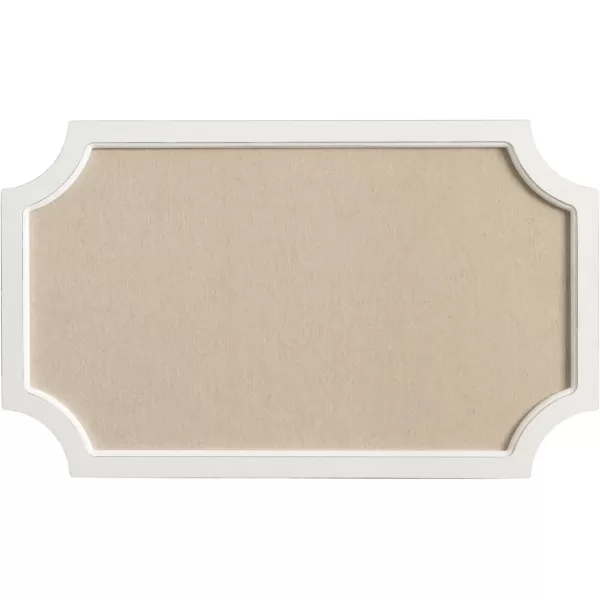 Hogan Framed Scalloped Decorative Wall Pinboard Black 24 x 36 Rustic Modern Farmhouse Bulletin Board for Wall Organization and Decorative DisplaysWhite