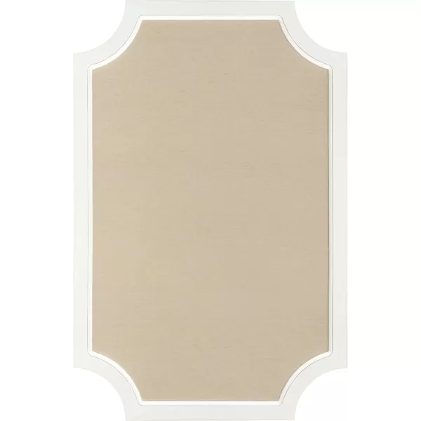 Hogan Framed Scalloped Decorative Wall Pinboard Black 24 x 36 Rustic Modern Farmhouse Bulletin Board for Wall Organization and Decorative DisplaysWhite
