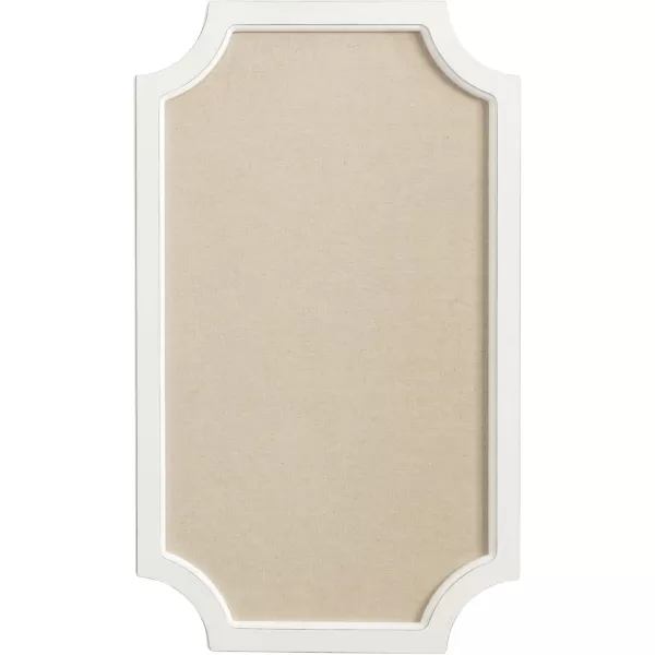 Hogan Framed Scalloped Decorative Wall Pinboard Black 24 x 36 Rustic Modern Farmhouse Bulletin Board for Wall Organization and Decorative DisplaysWhite
