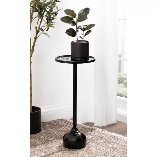 Kate and Laurel 225861 Miki Modern Decorative Metal Pedestal Drink Use as Indoor or Outdoor Plant Stand Table 10x10x23 GoldBlack